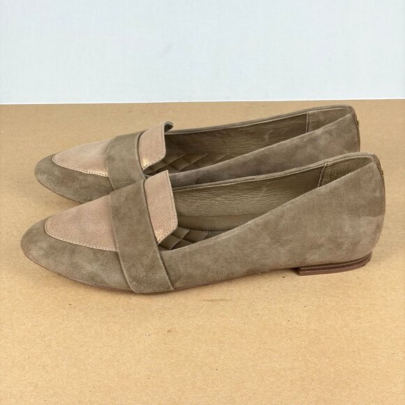 Birdies The Sparrow Suede Loafers Womens 10.5 Tan Metallic Slip On Flats - Picture 11 of 11